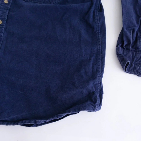 Vintage Gander Mtn Outdoors Navy Heavyweight Button Up Shirt Lt Made In Morocco - Picture 5 of 11